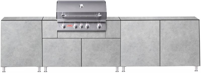 Grillfürst Outdoorküche L Beton - Mit BULL Angus Einbaugrill