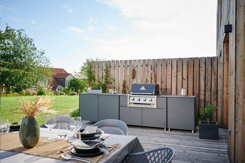 Grillfürst Outdoor Küche L Schiefer - Mit Broil King Regal 420 Einbaugrill