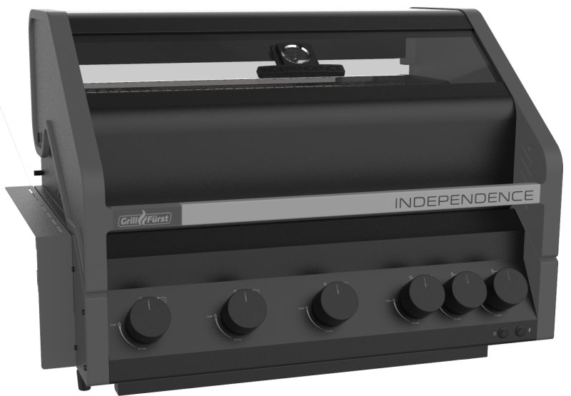 Grillfürst Independence P590E Einbaugrill - mattschwarz - mit Heckbrenner und Edelstahlrosten