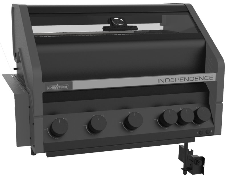 Grillfürst Independence P590E Einbaugrill - mattschwarz - mit Heckbrenner und Edelstahlrosten