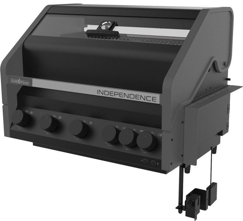 Grillfürst Independence P590E Einbaugrill - mattschwarz - mit Heckbrenner und Edelstahlrosten