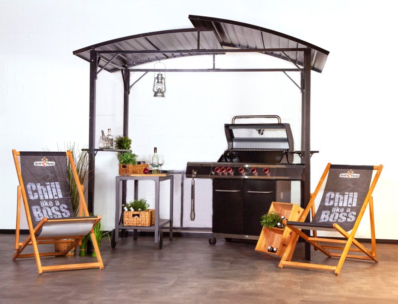 Grillpavillon mit Stahldach von Grillfürst wetterfest