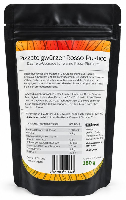 Grillfürst Pizzateigwürzer "Rosso Rustico" - 180 g