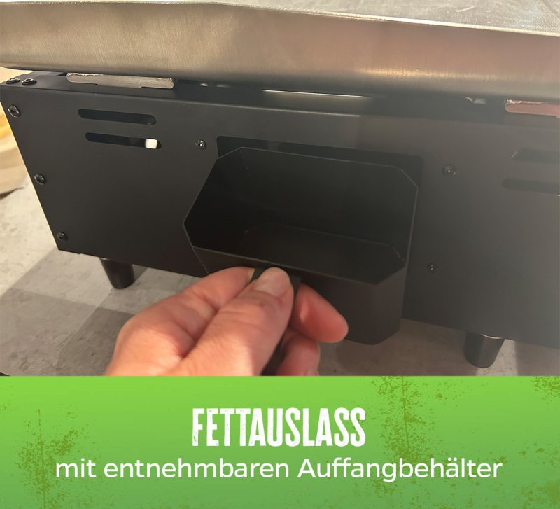 Grillfürst Plancha Grill - 2 Brenner mit insgesamt 7 kW und Edelstahl Plancha