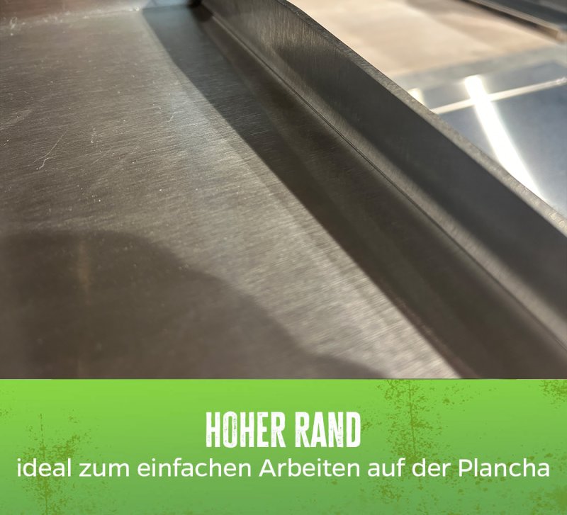 Grillfürst Plancha Grill - 2 Brenner mit insgesamt 7 kW und Edelstahl Plancha