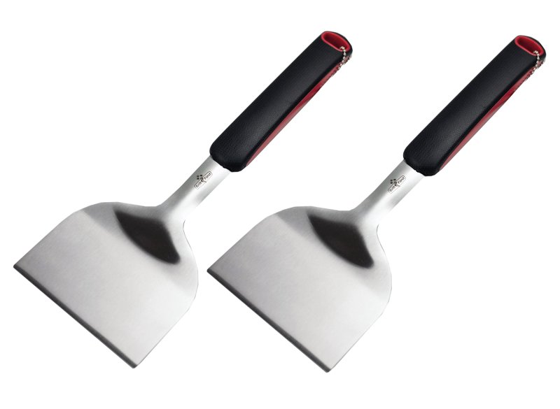 Grillfürst Plancha Grill - 2 Brenner mit insgesamt 7 kW und Edelstahl Plancha - inkl. 2 Stk. Plancha Spatel und Grillzange