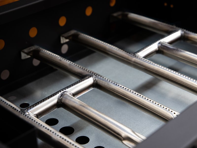 Grillfürst Plancha Grill - 2 Brenner mit insgesamt 7 kW und Edelstahl Plancha - inkl. 2 Stk. Plancha Spatel und Grillzange