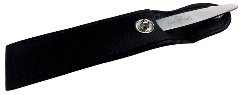 Grillfürst Promo-Pack: 100 Stück Deluxe Edelstahl Pommesgabel mit Etui 8,5 cm