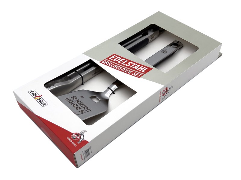 Grillfürst Premium Grillbesteck Set mit Grillzange, -Wender und -Gabel - 1. FC Köln Edition