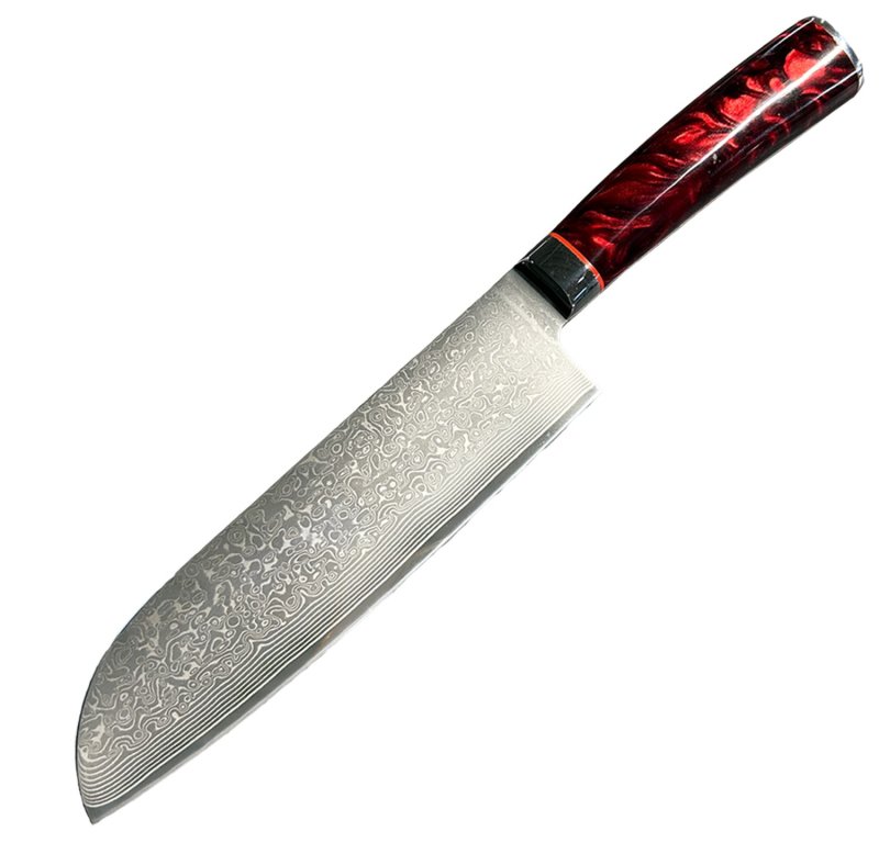 Grillfürst Santokumesser aus Damaststahl - Klingenlänge 18 cm