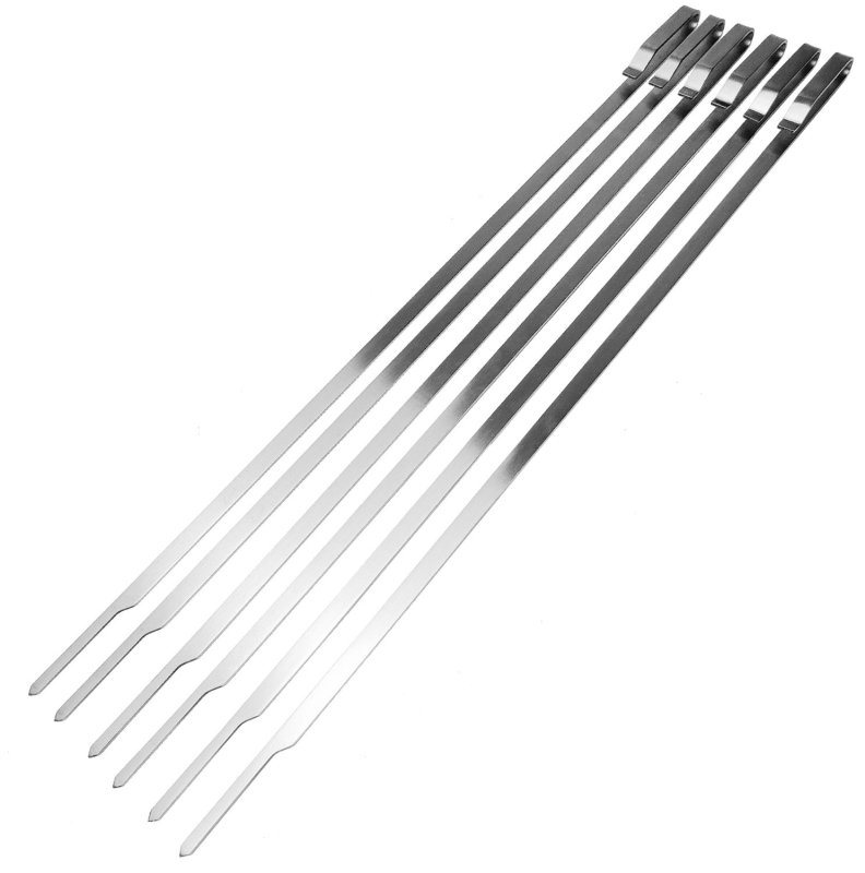 Grillfürst Edelstahl Schaschlikset für Drehspieße - mit 6 Spießen, 45 cm