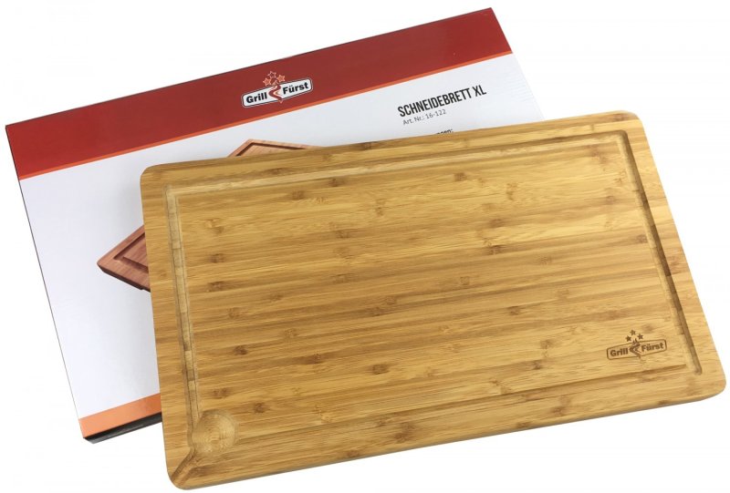 OLEIO Bambus Schneidebrett 38X24CM mit Edelstahl Griff 