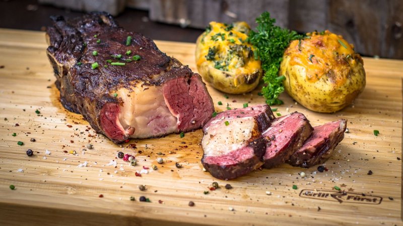 Grillfürst Schneidebrett Set, 2 kleine Schneidebretter 39 x 26cm, 1 großes Schneidebrett 50 x 30cm