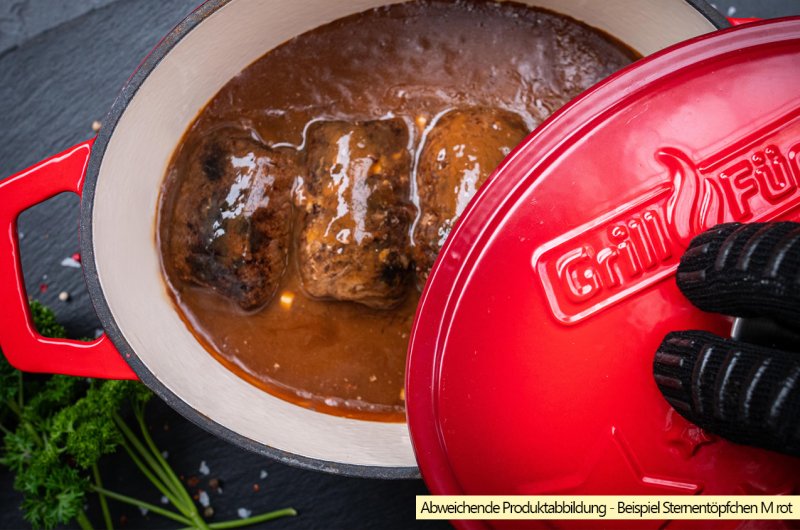Grillfürst Dutch Oven Sternentöpfchen / Gusseisen Bräter - emailliert - M - blau - Retoure