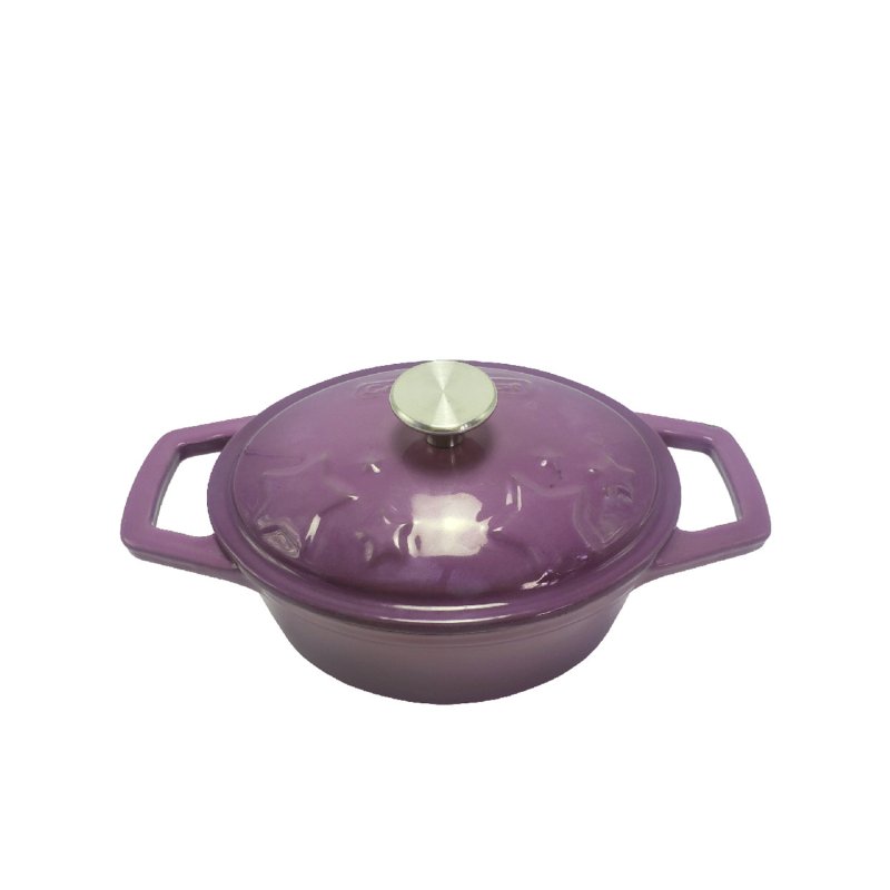 Grillfürst Dutch Oven Sternentöpfchen / Gusseisen Bräter - emailliert - S - lila