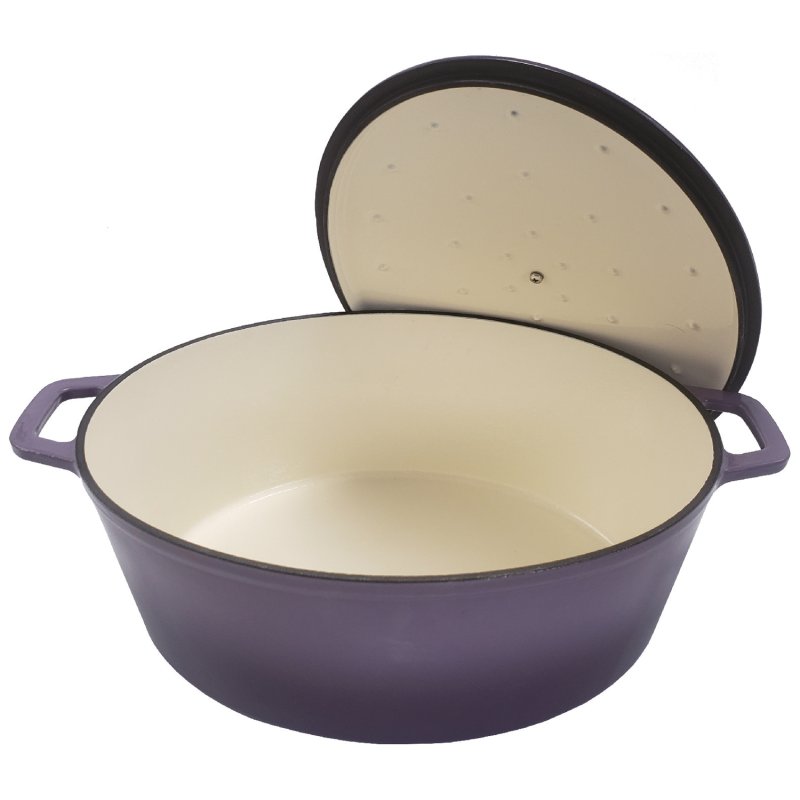 Grillfürst Dutch Oven Sternentöpfchen / Gusseisen Bräter - emailliert - XL - lila