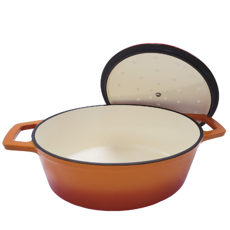 Grillfürst Dutch Oven Sternentöpfchen / Gusseisen Bräter - emailliert - M - orange