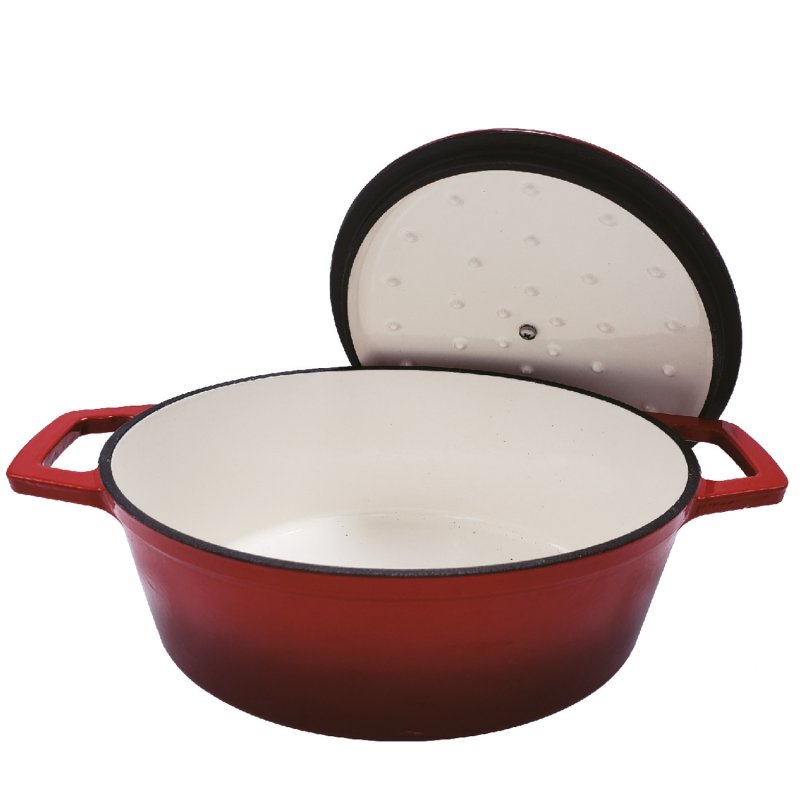 Grillfürst Dutch Oven Sternentöpfchen / Gusseisen Bräter - emailliert - M - rot