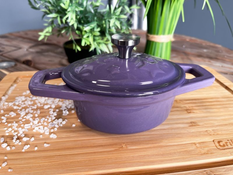 Grillfürst Dutch Oven Sternentöpfchen / Gusseisen Bräter 4er Set - bunt emailliert - XS