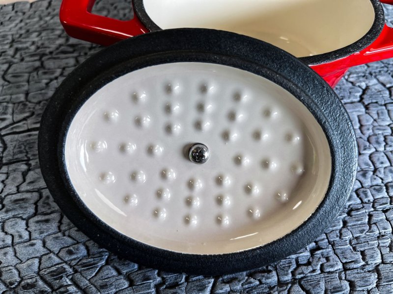 Grillfürst Dutch Oven Sternentöpfchen / Gusseisen Bräter - emailliert - XS - rot