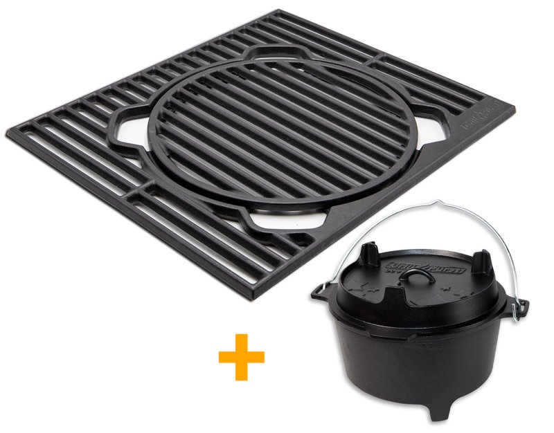 Grillfürst X-Rost System Grillrost aus Gusseisen für Grillfürst Gasgrills - inkl. Dutch Oven DO9 Einsatz