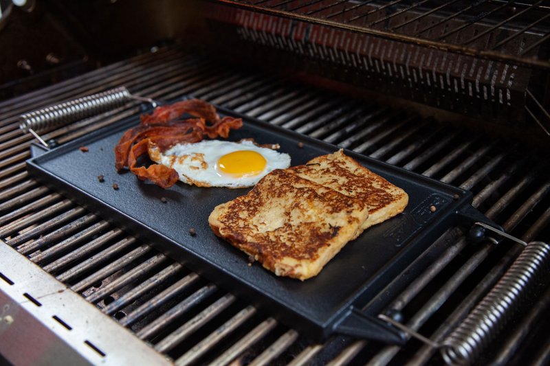 Grillfürst Universal Grillplatte / Wendeplatte aus Gusseisen 35 x 20 cm