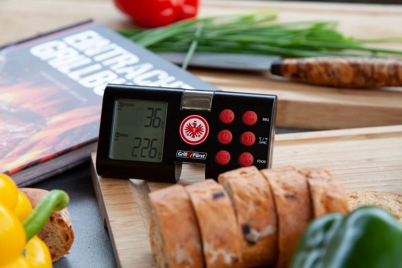 Grillfürst Funk-Thermometer / Grillthermometer / Grillgut Thermometer - Eintracht Frankfurt Edition