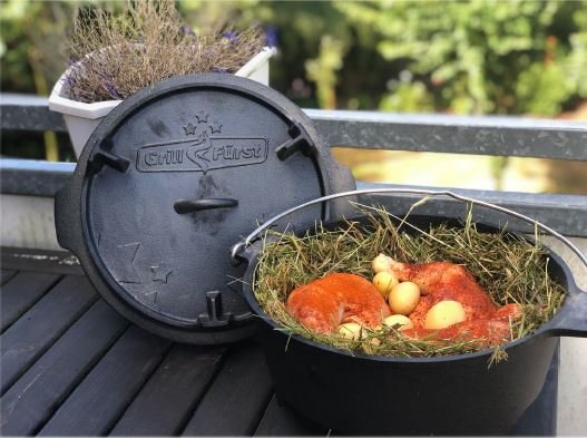 Grillfürst Dutch Oven Set BBQ Edition DO4 - X-DEAL inkl. Tragetasche, Gusseisen Pflege und Deckelheber