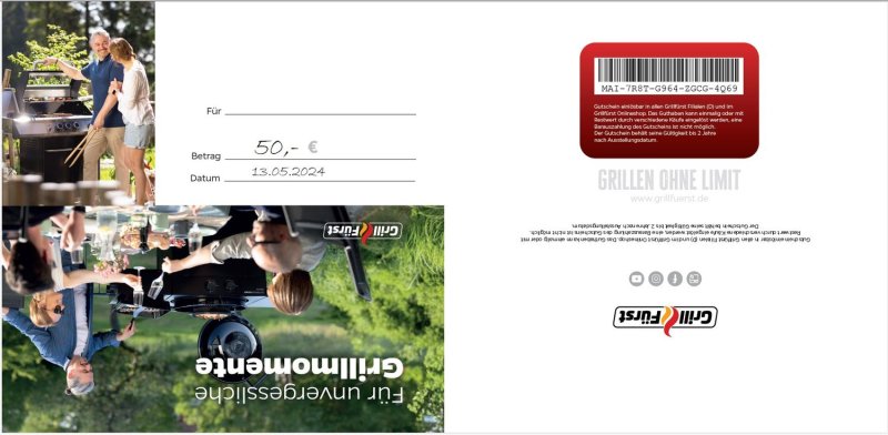 Grillfürst Seminar Geschenkgutschein 119€ für Niederlassung Büttelborn