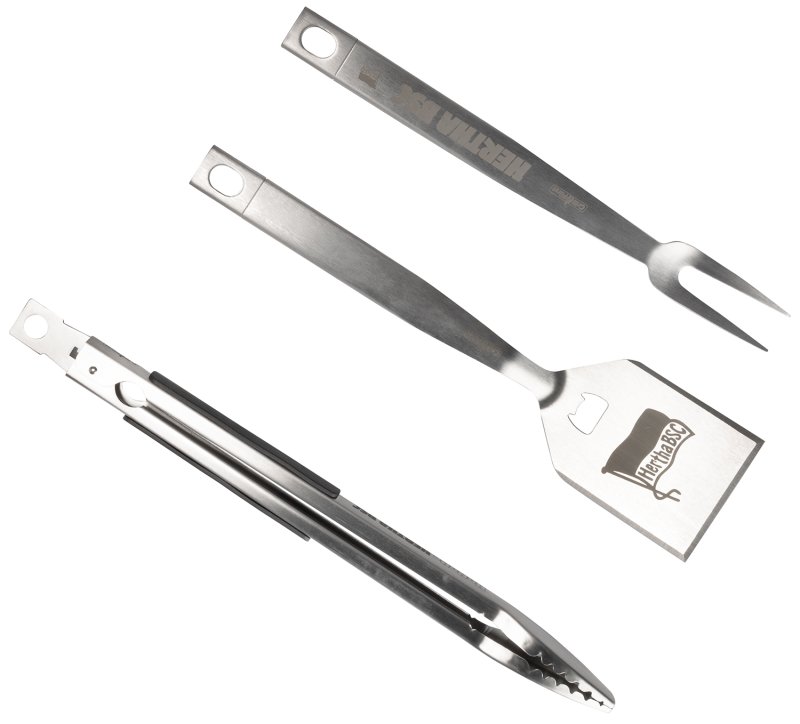 Grillfürst Premium Grillbesteck Set mit Grillzange, -Wender und -Gabel - Hertha BSC Edition