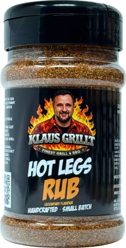 Klaus grillt Hot Legs Rub 220g Streuer