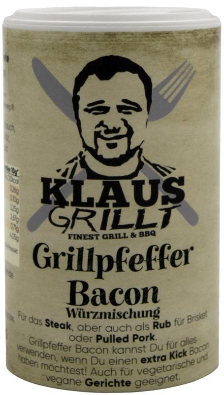 Grillpfeffer Bacon 100 g Streuer by Klaus grillt