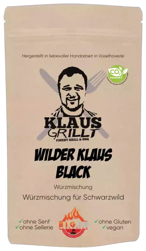 Wilder Klaus Black Gewürzmischung 150 g Beutel by Klaus grillt