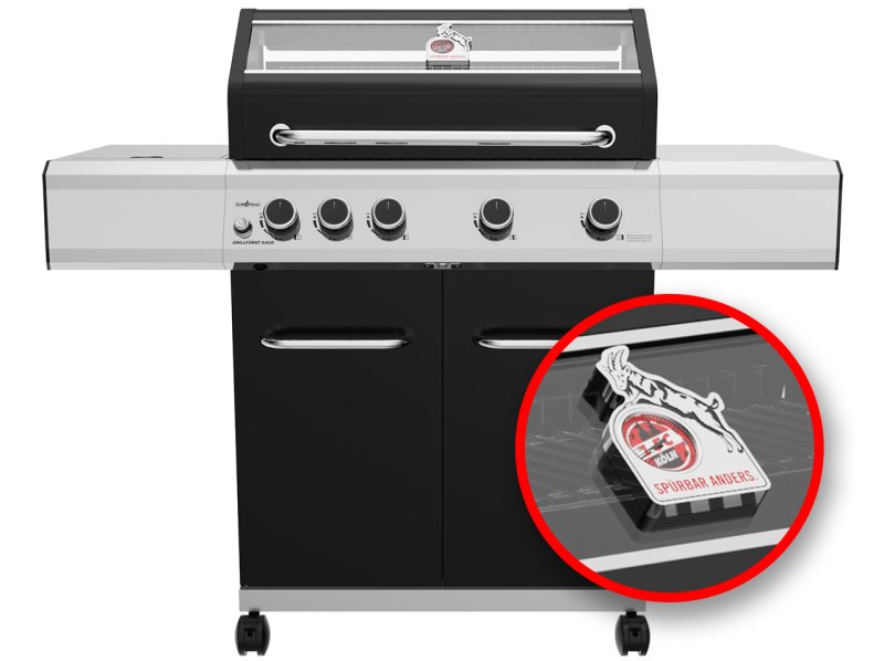 Grillfürst G410E 4-Brenner Gasgrill - 1. FC Köln Edition - Edelstahlroste