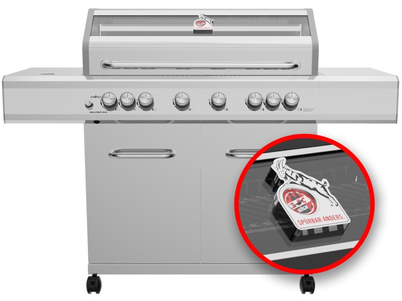 Grillfürst G621G 6-Brenner Edelstahl-Gasgrill - 1. FC Köln Edition - Gusseisenroste