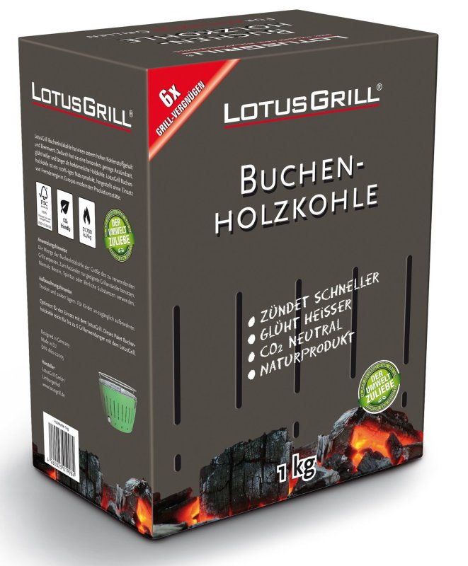 LotusGrill Buchenholzkohle 1 kg Box