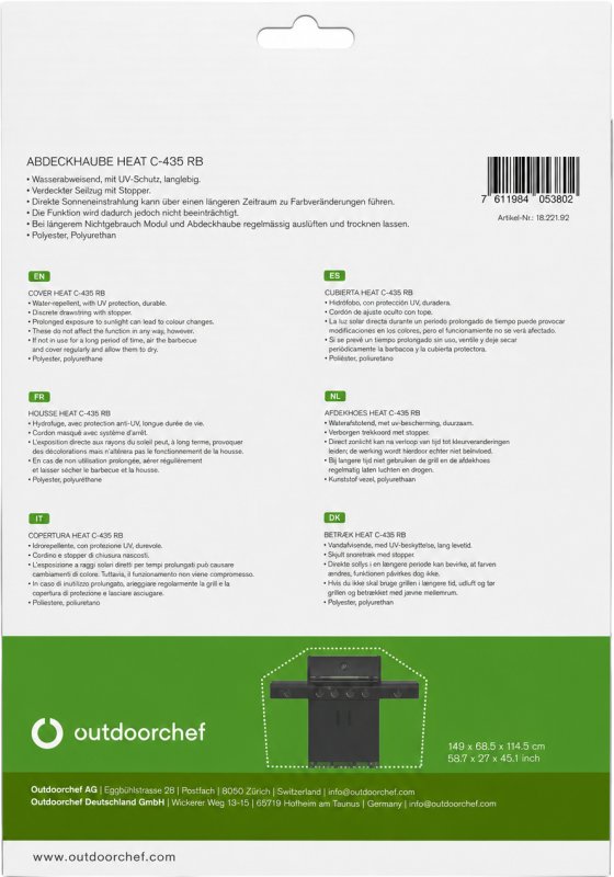 Outdoorchef Abdeckhaube HEAT C-435 RB Grillstation