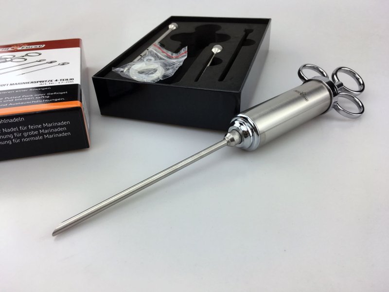 Grillfürst Profi Marinierspritze aus Edelstahl