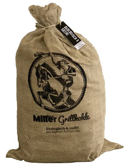 Miller Grillkohle / Holzkohle 10 kg (im Jutesack)