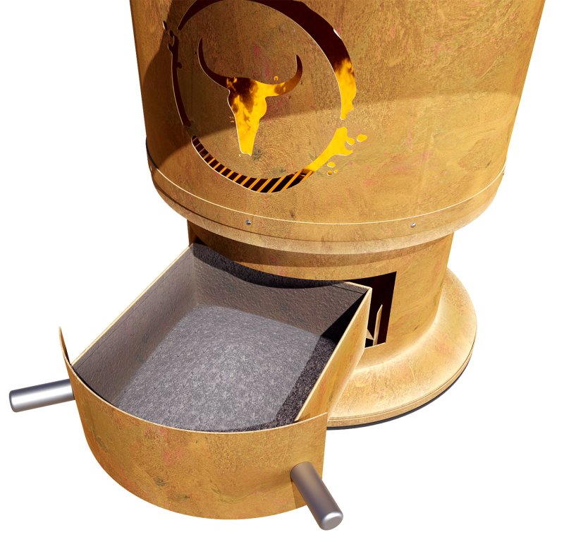 Moesta Bandit FirePlace 57 cm Durchmesser - inkl. Asado Grill Aufsatz und Ablagebretter Bambus