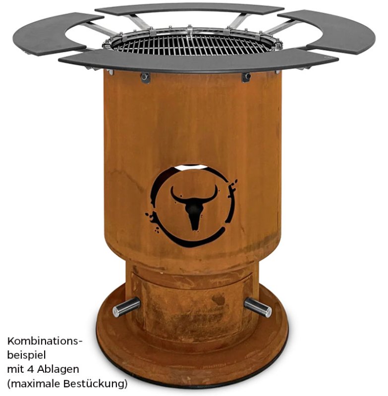 Moesta Bandit 2.0 FirePlace - Ablagebrett PaperPlank grau mit Halterung oben