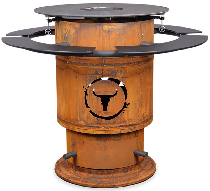 Moesta Bandit FirePlace 57 cm Durchmesser - inkl. BBQ Disk (Ø 75 cm) und Ablagebretter PaperBlank schwarz