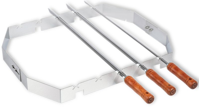 Moesta Churrasco BBQ Set für Smokin Pizzaring: 60 cm (Spießhalter + Grillspieße)