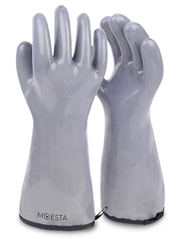 Moesta HeatPro Gloves - Grillhandschuhe aus Silikon - grau in Größe XXL