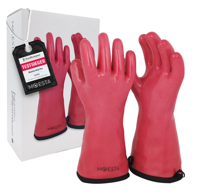 Moesta HeatPro Gloves - Grillhandschuhe aus Silikon - pink in Größe XL (10)