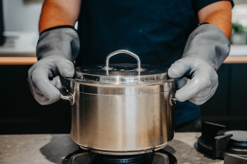 Moesta HeatPro Gloves - Grillhandschuhe aus Silikon - grau in Größe S (7)