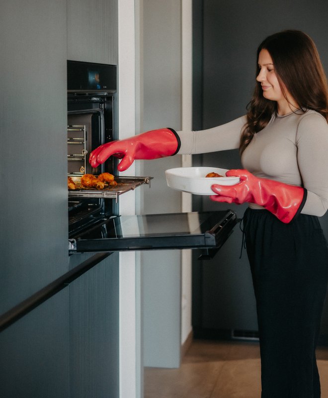 Moesta HeatPro Gloves - Grillhandschuhe aus Silikon - pink in Größe L (9)