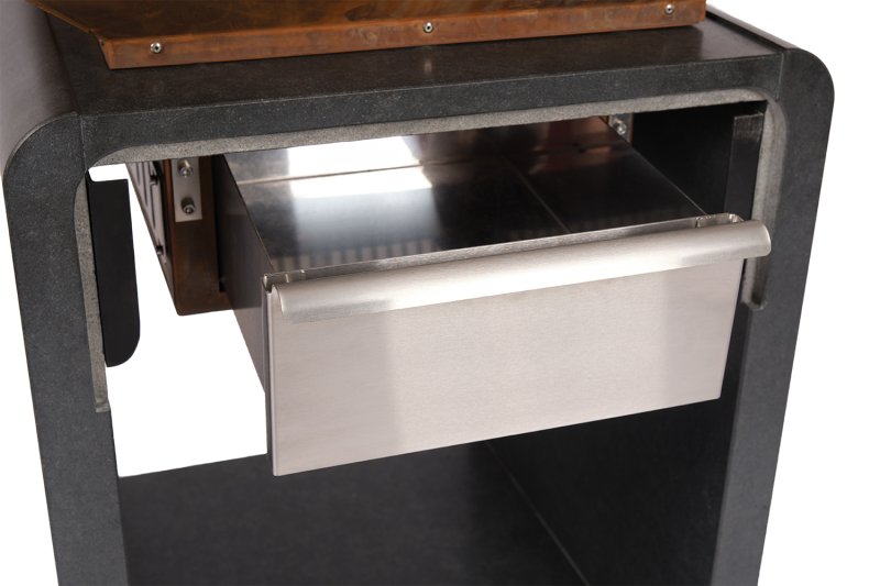 Moesta One Fireplace - Naturstein Nero Assoluto mit Lavastein Feuerplatte