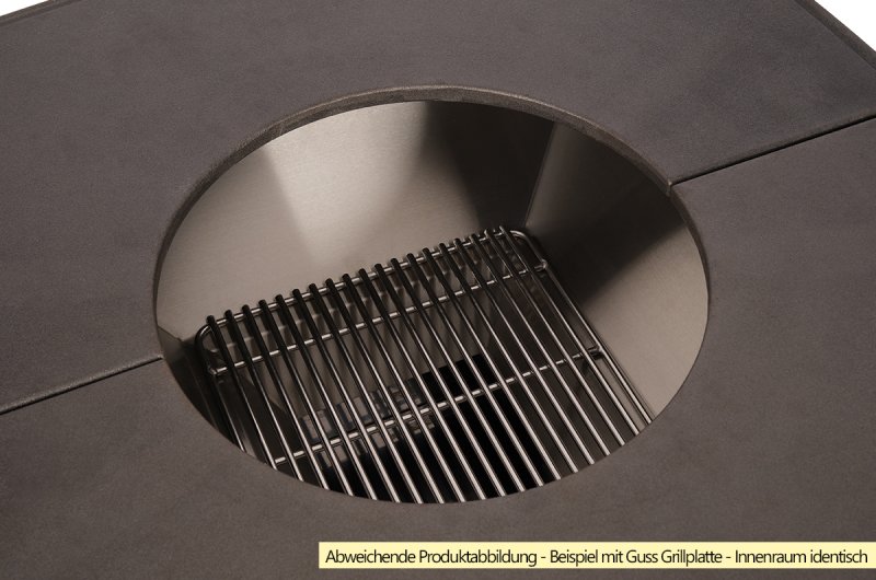 Moesta One Fireplace - Cortenstahl mit Lavastein Feuerplatte