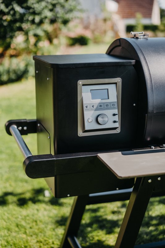 Moesta Pelletgrill Sheriff 2.0 - inkl. PaperBlank Ablagebrett grau, Jackery tragbare Powerstation Explorer 1000 & Pellets